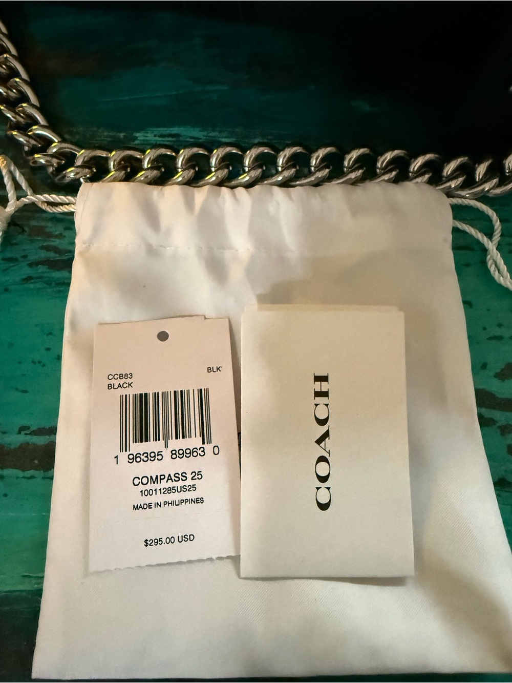 Coach Black Compass 25 and Coach Curb Chain - Picture 6 of 7